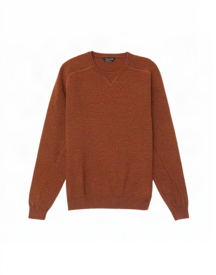 Massimo Dutti Herre Crew Neck Jumper Sweater Medium Brun Uld
