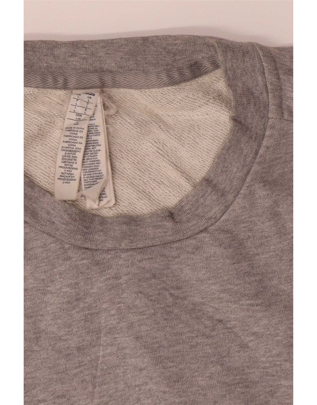 Adidas grafisk sweatshirt til mænd, stor grå flækket bomuld