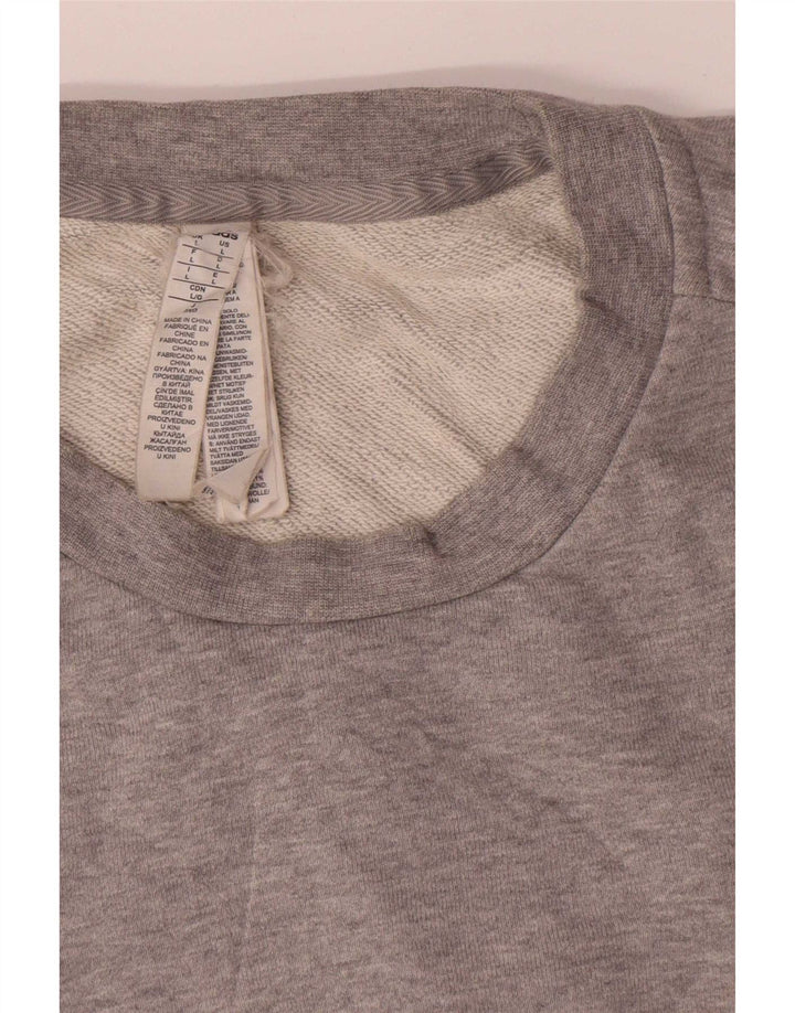 Adidas grafisk sweatshirt til mænd, stor grå flækket bomuld