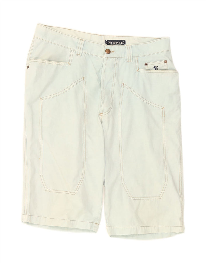 JECKERSON Mens Casual Shorts W34 Large Blue Cotton