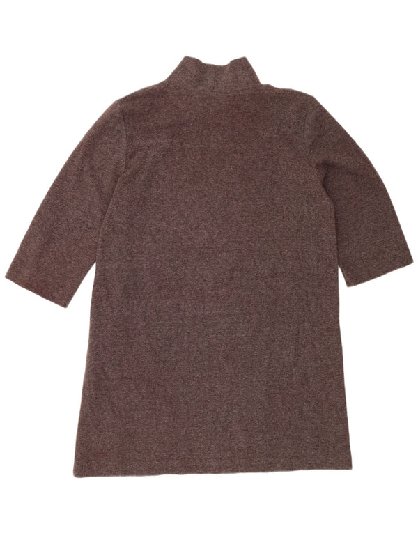 Zara Dame 3/4-ærmet Jumper Dress UK 16 Stor brun polyester