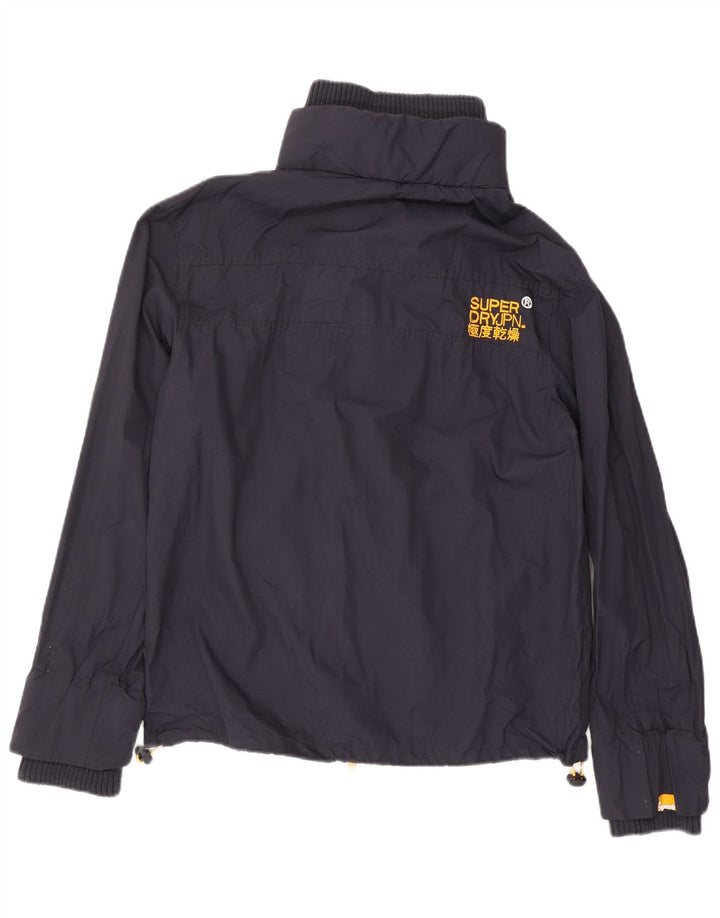 Superdry Windcheater grafisk regnjakke til mænd UK 42 XL marineblå nylon