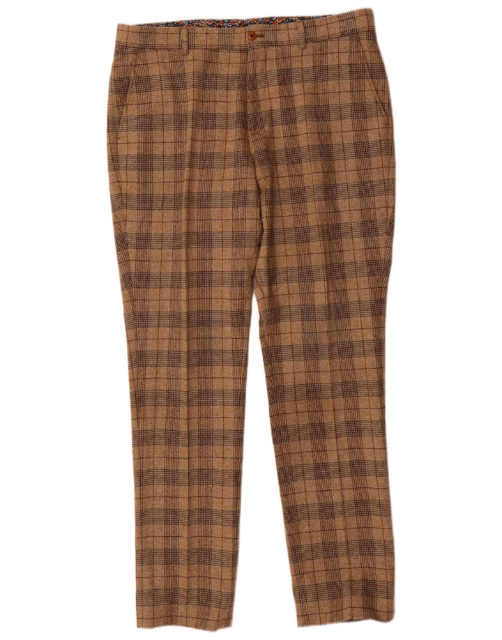 Guide London Dame Slim Chino Bukser W34 L32 Beige ternet uld