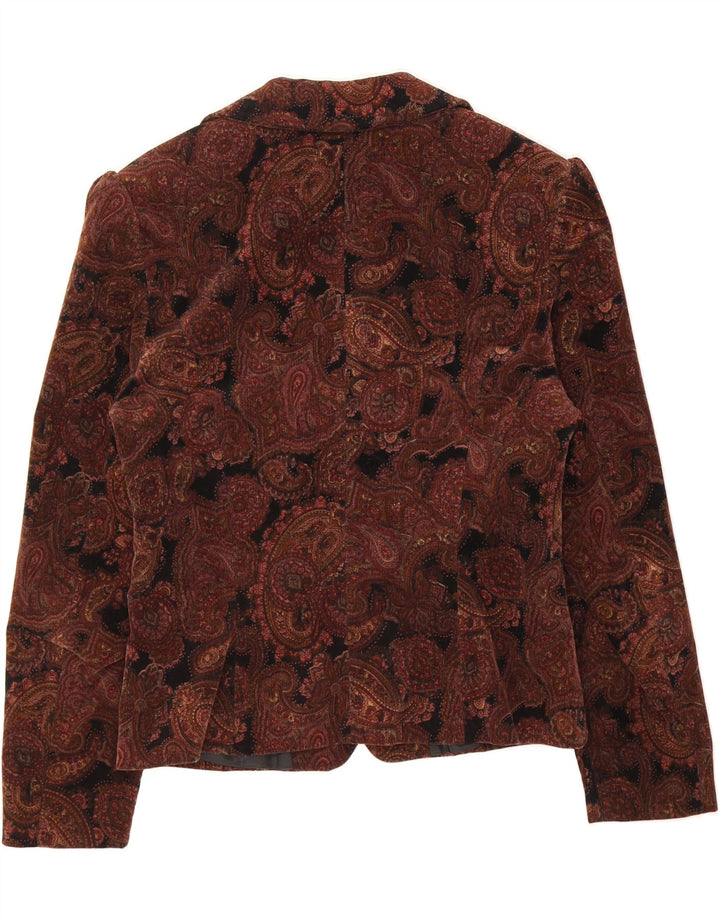 APART Womens 2 Button Blazer Jacket UK 12 Medium  Brown Paisley Cotton Vintage Apart and Second-Hand Apart from Messina Hembry 