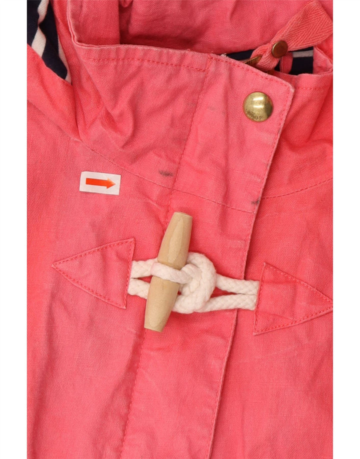JOULES Dame Regnfrakke med hætte UK 12 Medium Pink Linen
