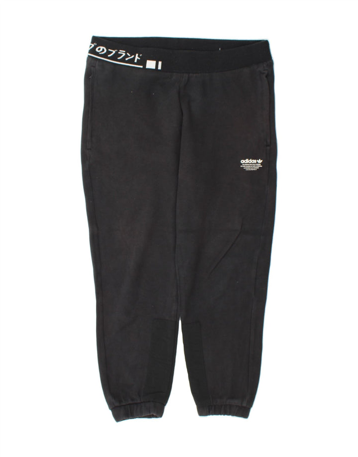 ADIDAS Mens Graphic Tracksuit Trousers Joggers Medium  Black Cotton Vintage Adidas and Second-Hand Adidas from Messina Hembry 