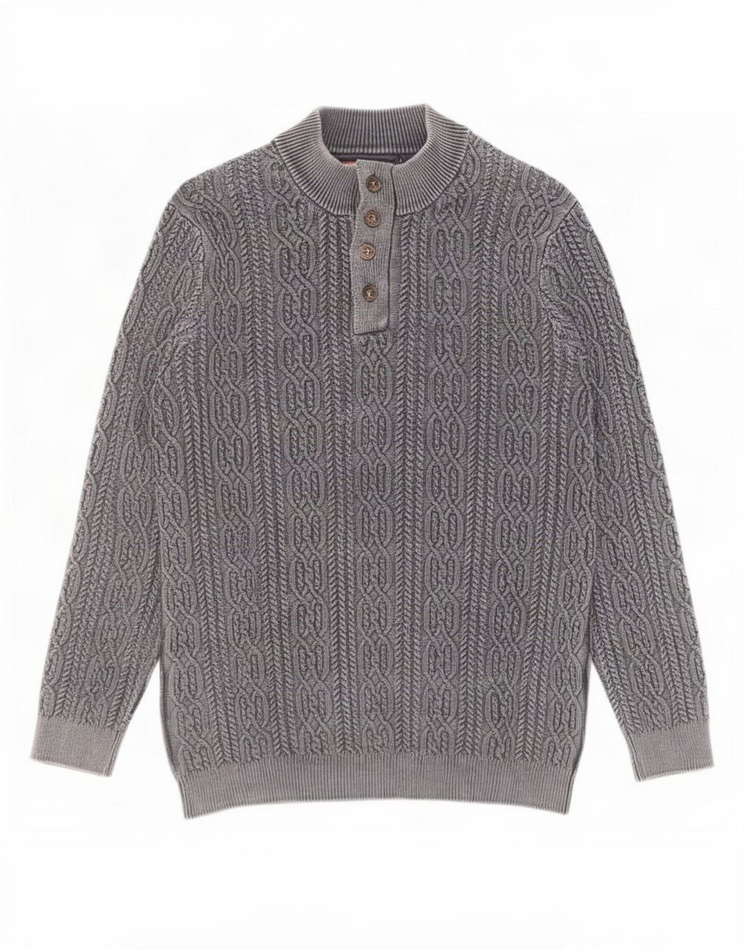 Joe Browns Herre Button Neck Jumper Sweater 2XL Grå Bomuld
