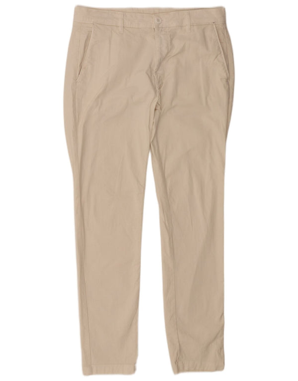 Zara Herre Slim Chino Bukser EU 42 Large W32 L30 Beige Bomuld
