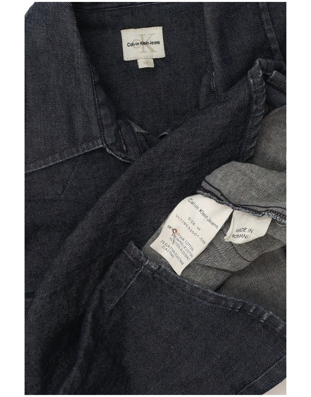 CALVIN KLEIN JEANS Denimskjorte til kvinder UK 12 Medium Navyblå Bomuld