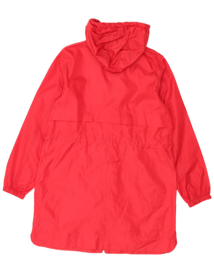 Marks & Spencer Regnfrakke med hætte til kvinder UK 14 Medium Rød Polyester