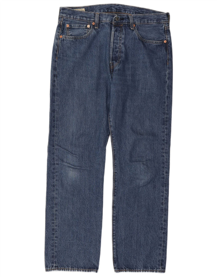 Levi's Herre 501 Straight Jeans W33 L30 Blå Bomuld