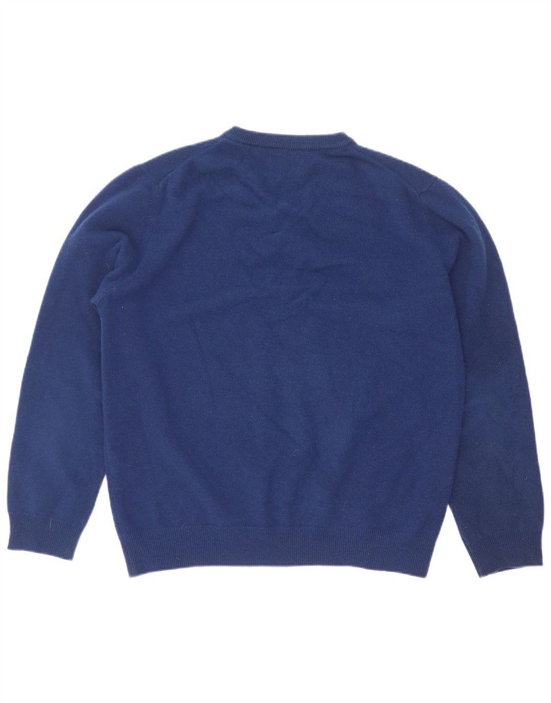 Gant Dame V-hals sweater UK 14 Stor blå lammeuld
