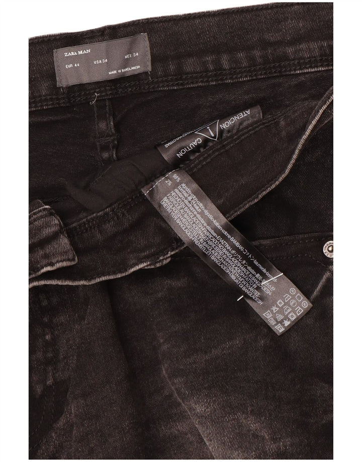 Zara Herre Slim Jeans EU 44 Large W34 L27 Grå Bomuld