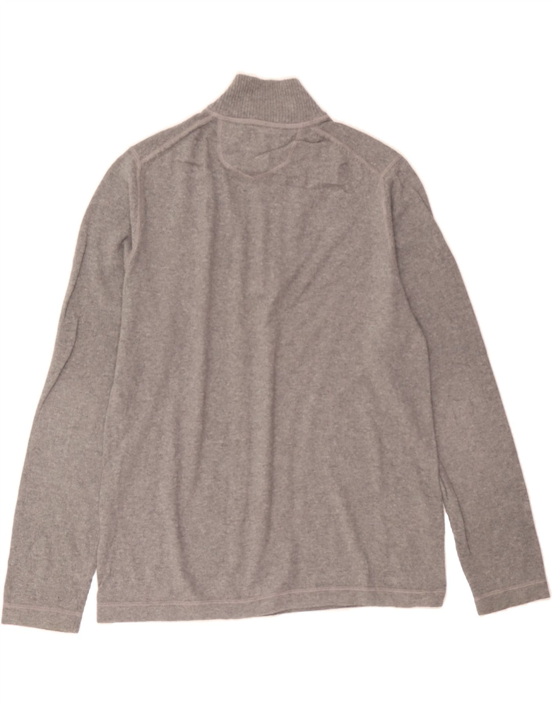 EDDIE BAUER Mens Zip Neck Jumper Sweater Medium Grey Cotton Vintage Eddie Bauer and Second-Hand Eddie Bauer from Messina Hembry 