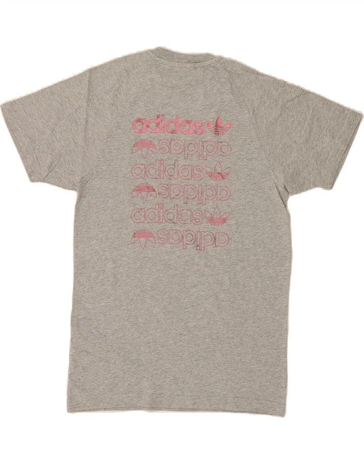 ADIDAS Mens Graphic T-Shirt Top Small Grey Flecked Cotton Vintage Adidas and Second-Hand Adidas from Messina Hembry 