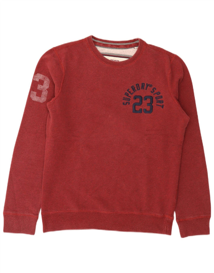 Superdry grafisk sweatshirt til mænd Medium Bourgogne bomuld