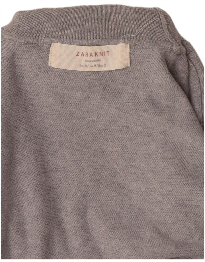 Zara Dame Rullehals Sweater UK 12 Medium Grå