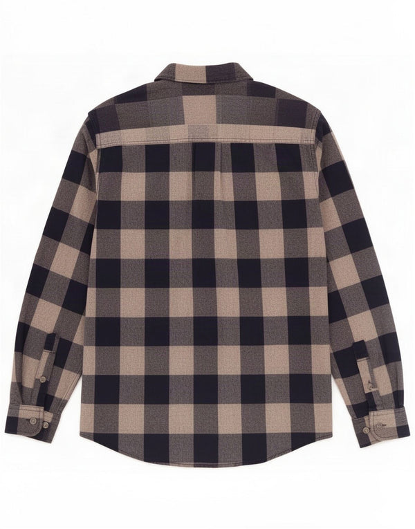 Eddie Bauer Herre klassisk pasform flannelskjorte Medium Navy Blue Gingham Cotton