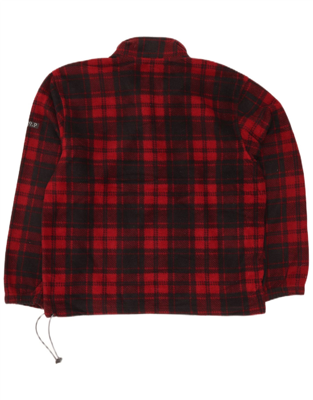 Izod herre lynlås hals fleece jumper stor rød plaid polyester