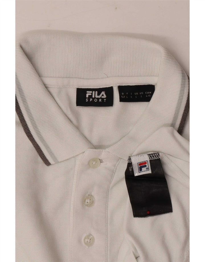 Fila Langærmet Polo Shirt til mænd Stor hvid bomuld