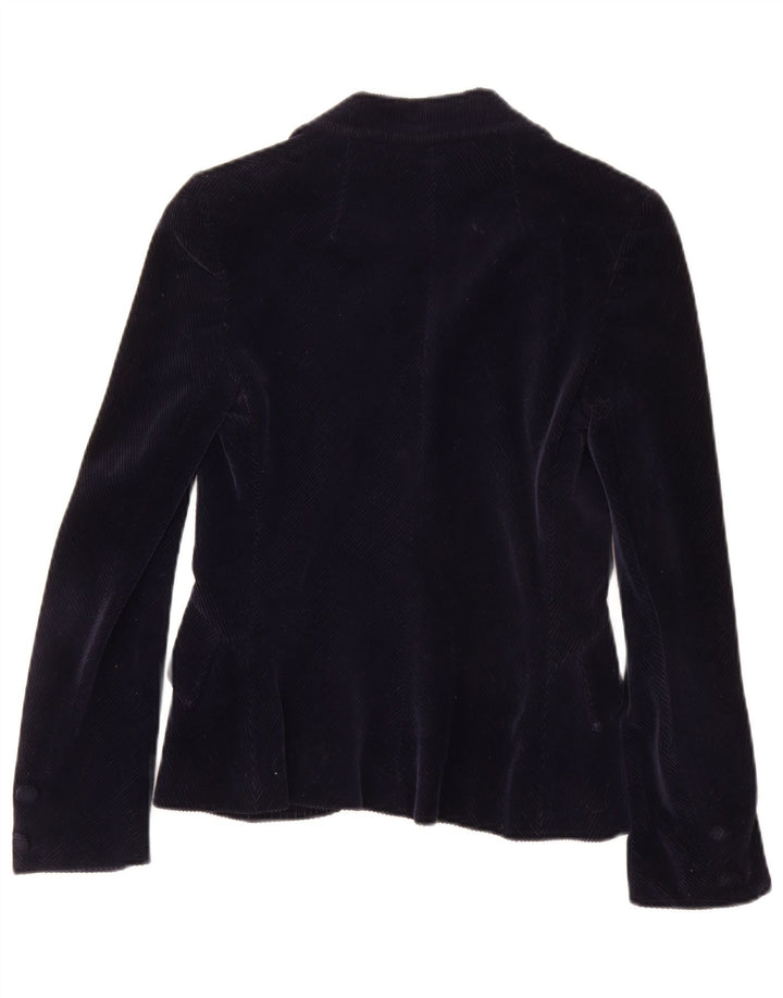 PIERRE D'ALBY Damefløjl 2-delt nederdelsæt UK 10 Small W24 Marineblå