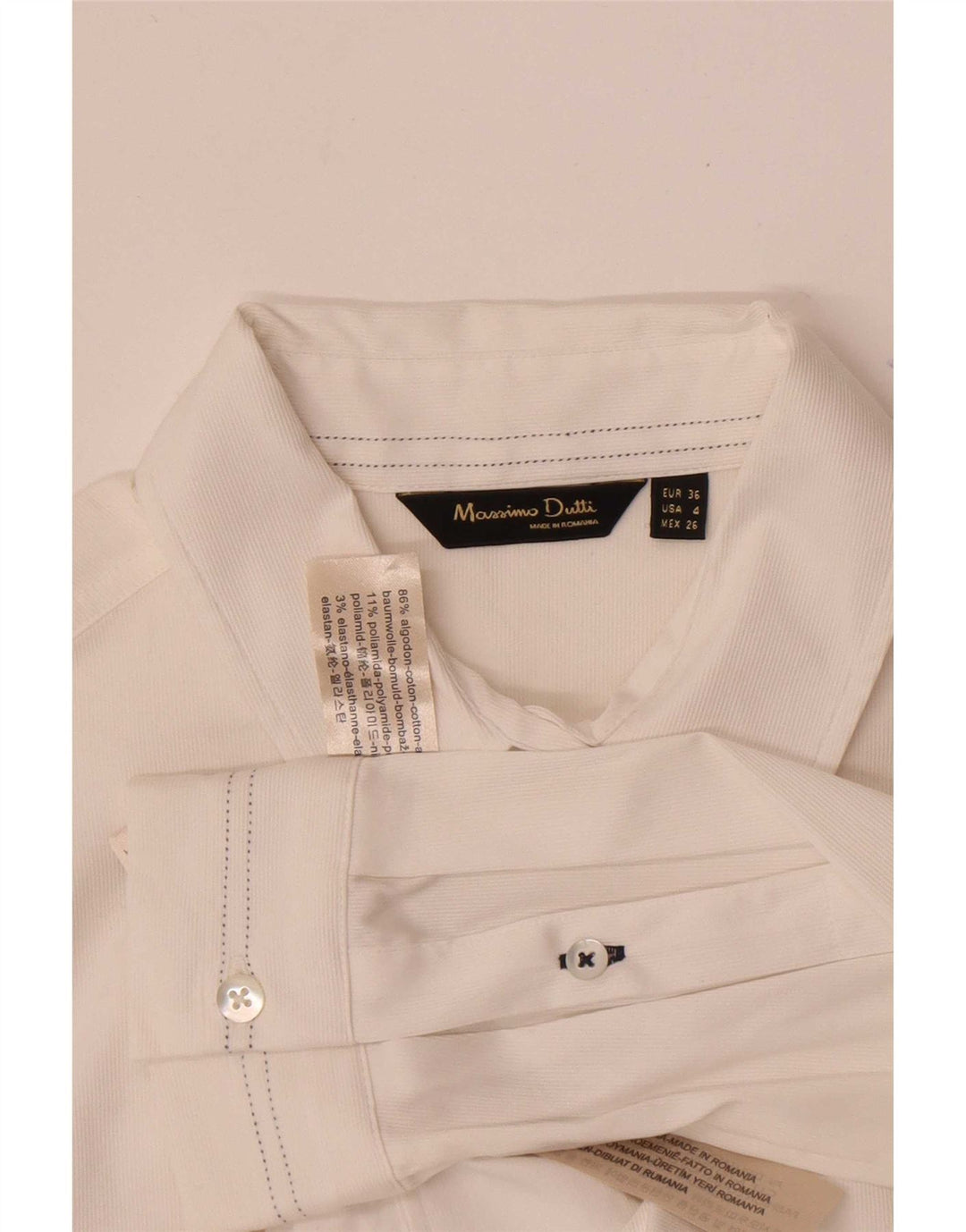 Massimo Dutti Dameskjorte EU 36 XS Hvid Bomuld