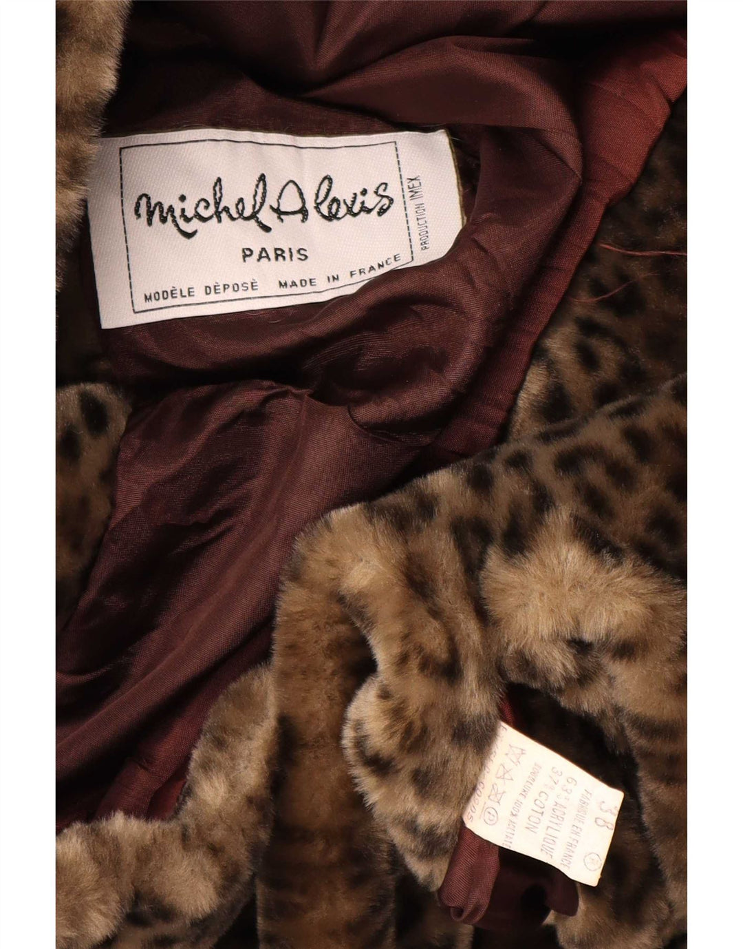 Michel Alexis Dame Oversized Overfrakke EU 38 Medium Brown Animal Print