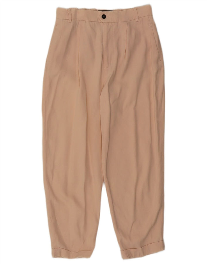 Zara Dame Pegged Capri Bukser Small W26 L22 Beige