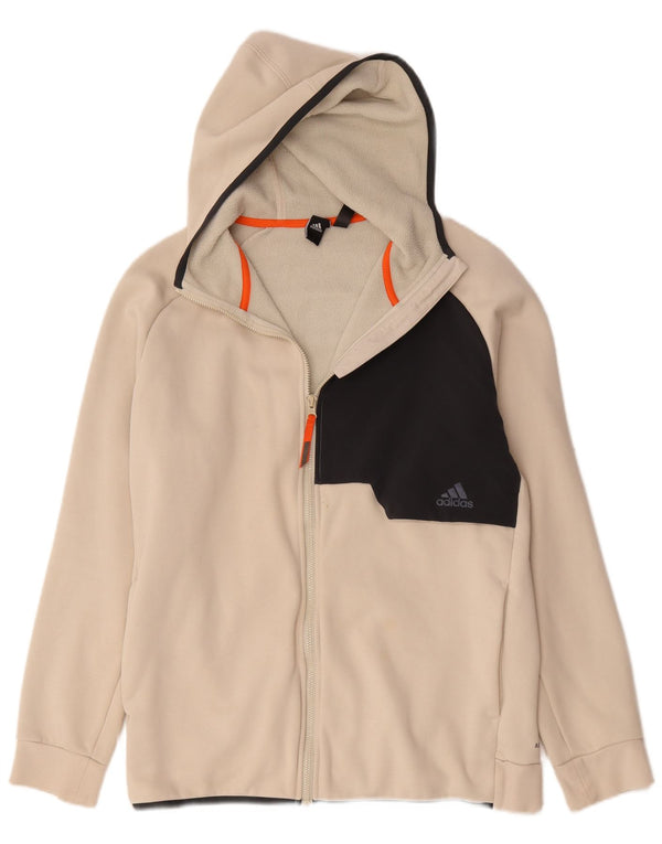 Adidas Herre Aeroready Hættetrøje Sweater med lynlås Stor Beige Colourblock Bomuld