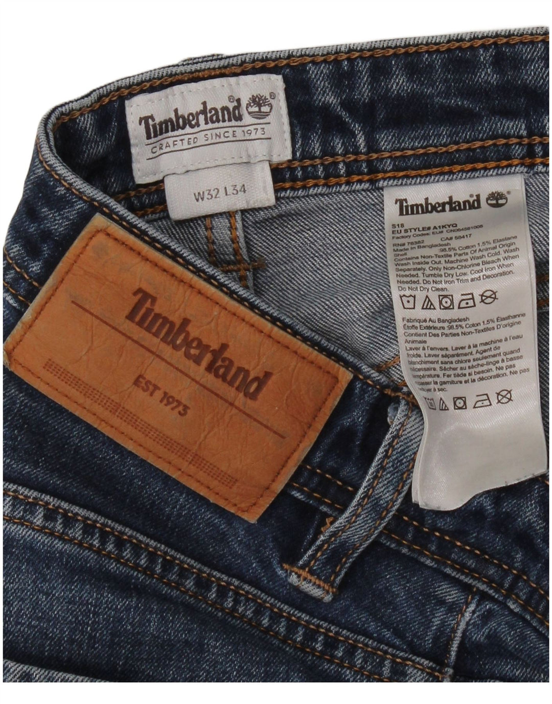 Timberland Straight Jeans til mænd W32 L28 blå bomuld