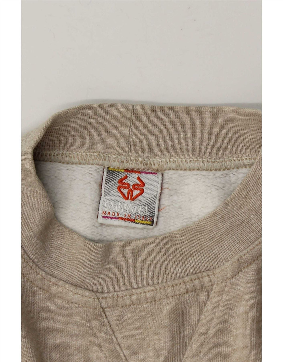 Stefanel Dame Crop Graphic Sweatshirt Jumper UK 14 Medium Grå Stribet