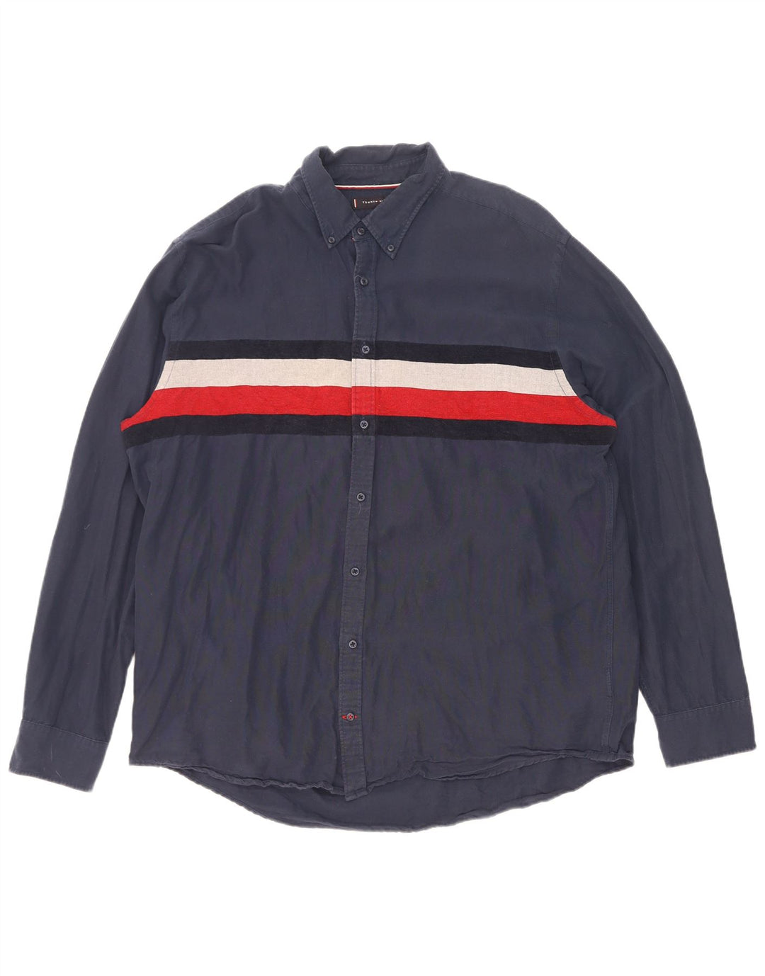 Tommy Hilfiger Herre Regular Fit skjorte 2XL Navy Blue Colourblock