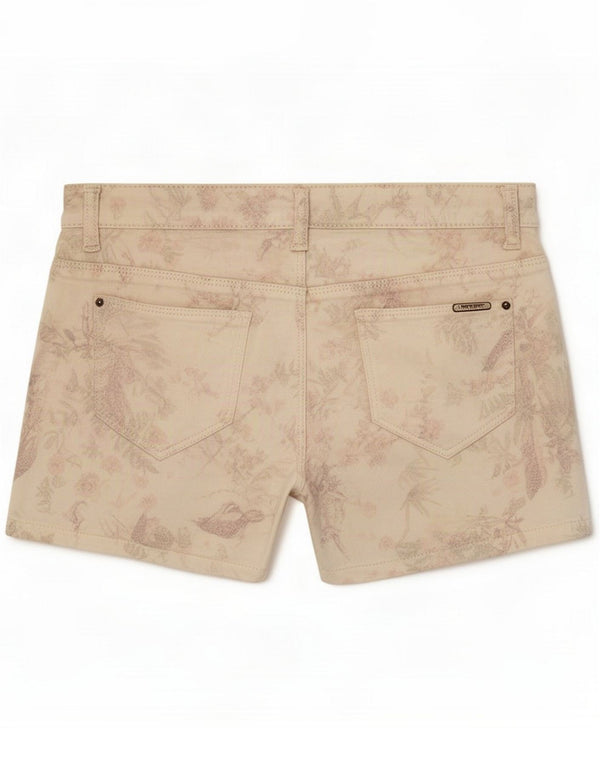 Zara Womens Trafaluc Denim Shorts EU 36 XS W26 White Floral