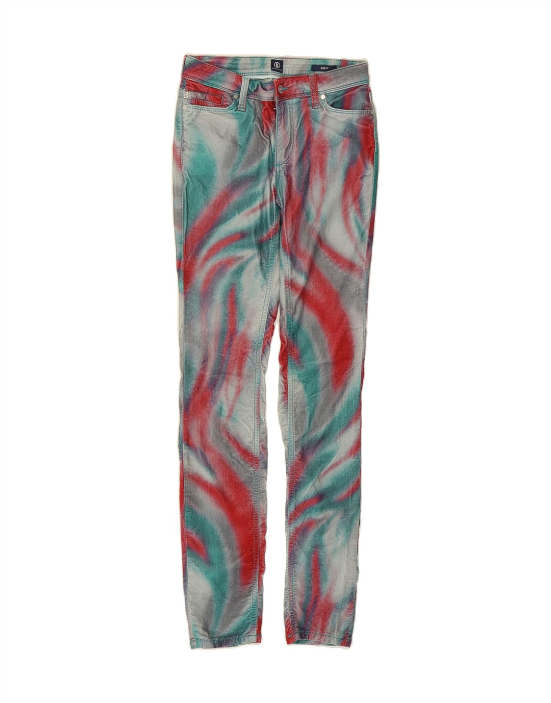 BOGNER Womens Slim Fit Casual Trousers W29 L34 Multicoloured Tie Dye Vintage Bogner and Second-Hand Bogner from Messina Hembry 