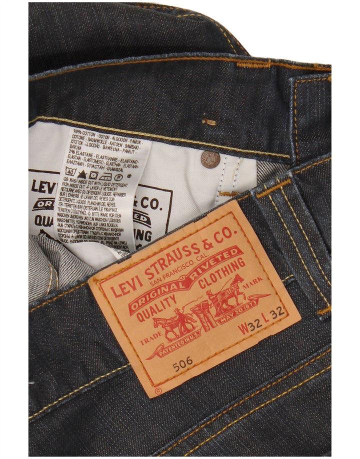 LEVI'S Herre 506 Lige jeans med standard pasform W32 L32 Marineblå bomuld