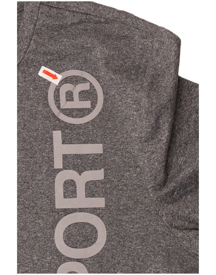 Superdry grafisk T-shirt top til kvinder UK 14 Stor grå flækket polyester