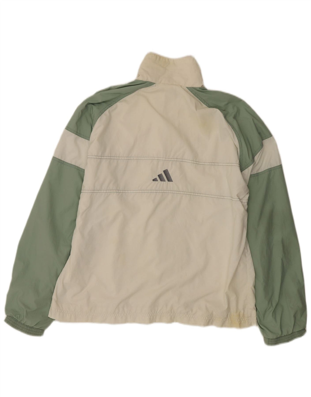 Adidas Womens Tracksuit Top Jacket UK 16 Large White Colourblock Polyamide