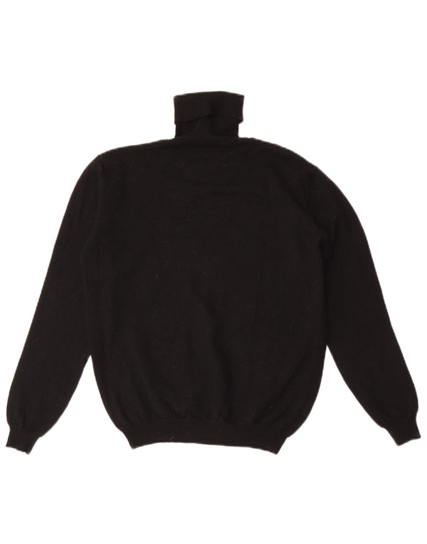 Trussardi Dame Crop Roll Neck Jumper Sweater UK 8 Small Black