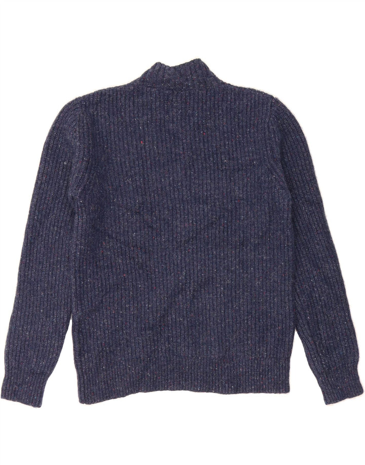 SUPERDRY Womens Turtle Neck Jumper Sweater UK 10 Small Navy Blue Lambswool Vintage Superdry and Second-Hand Superdry from Messina Hembry 