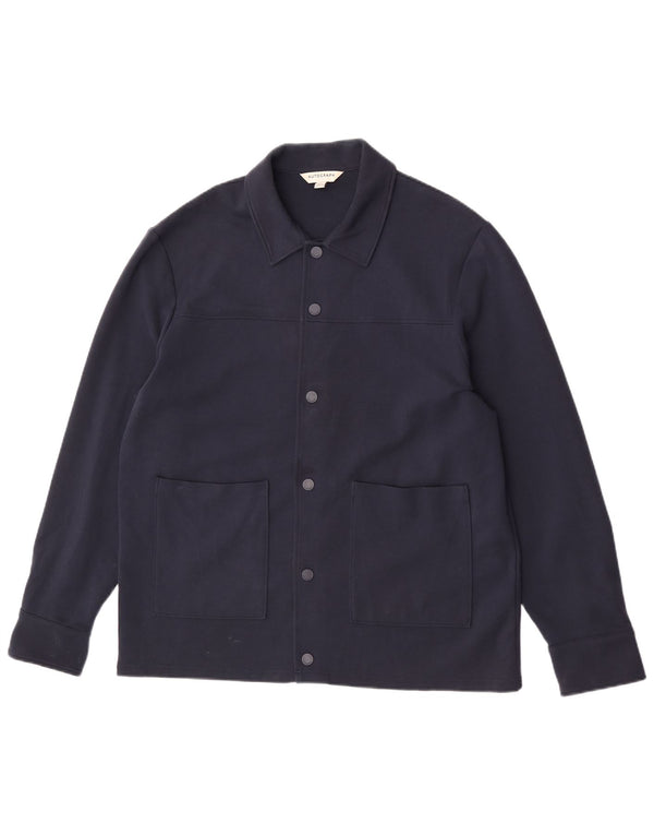 Marks & Spencer Herre Autograph Bomber Jacket UK 40 Large Navy Blue Cotton
