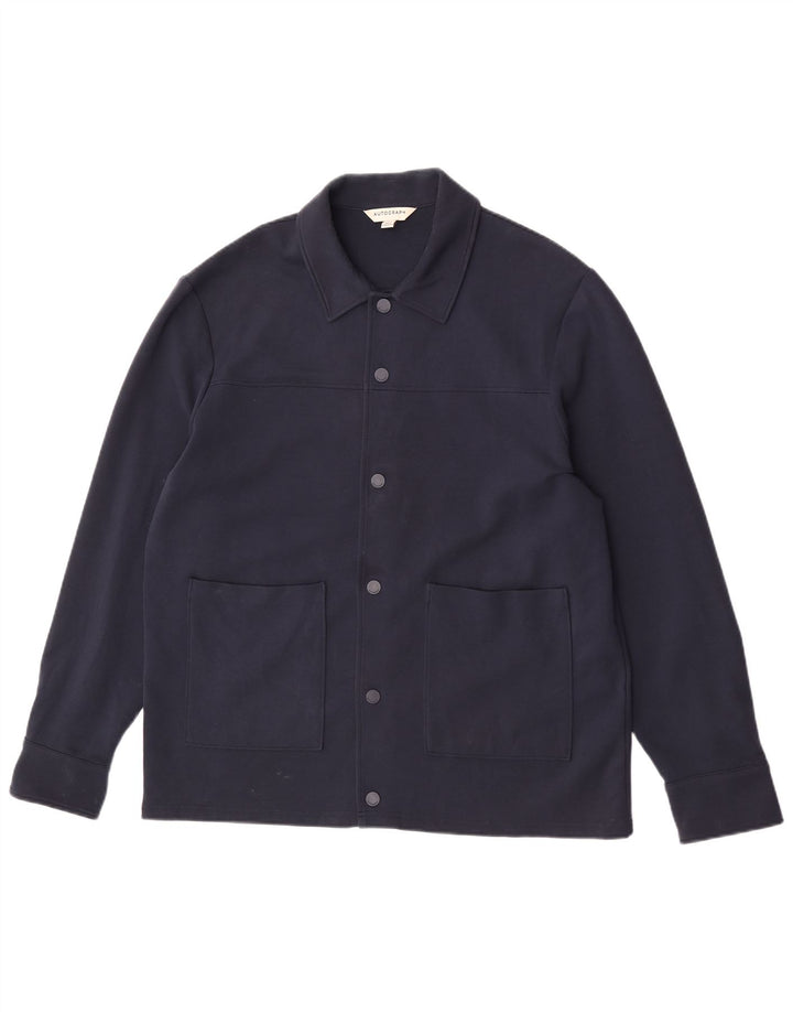 Marks & Spencer Herre Autograph Bomber Jacket UK 40 Large Navy Blue Cotton