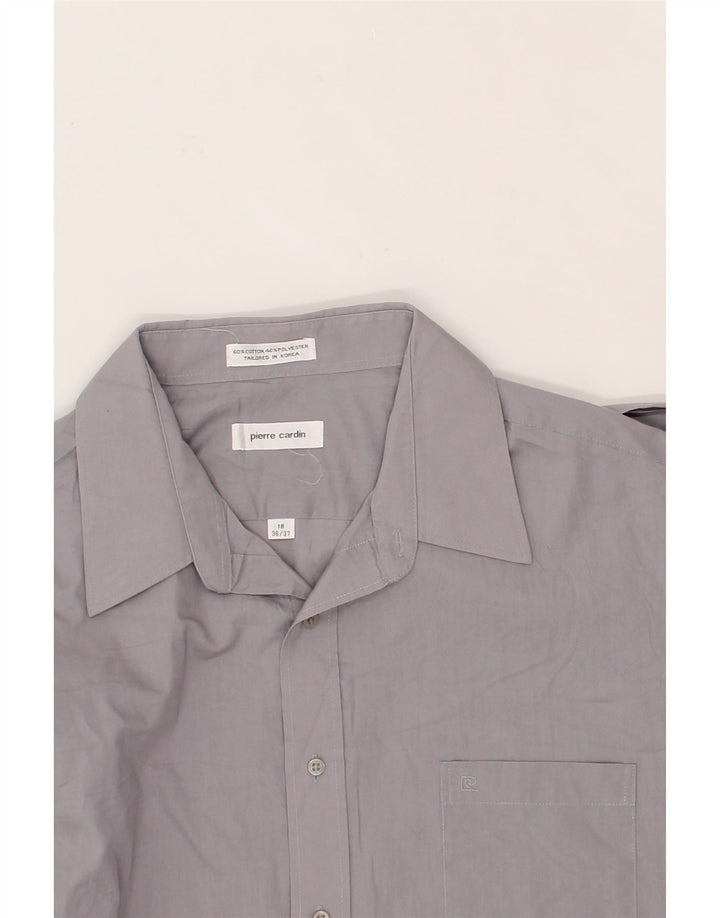 PIERRE CARDIN Mens Shirt Size 18 2XL Grey Cotton Vintage Pierre Cardin and Second-Hand Pierre Cardin from Messina Hembry 