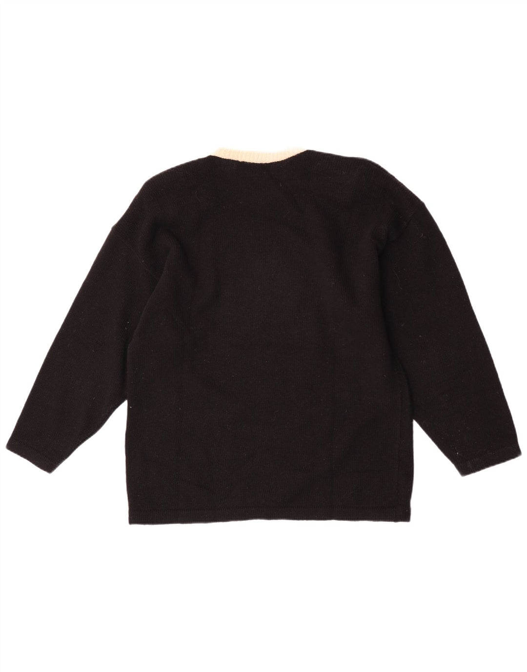Cecilia Benetti Dame Crew Neck Jumper Sweater UK 16 Large Black
