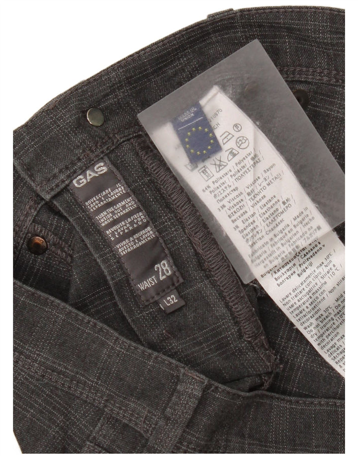 Gas Slim Casual Bukser til kvinder W28 L32 Grå ternet polyester
