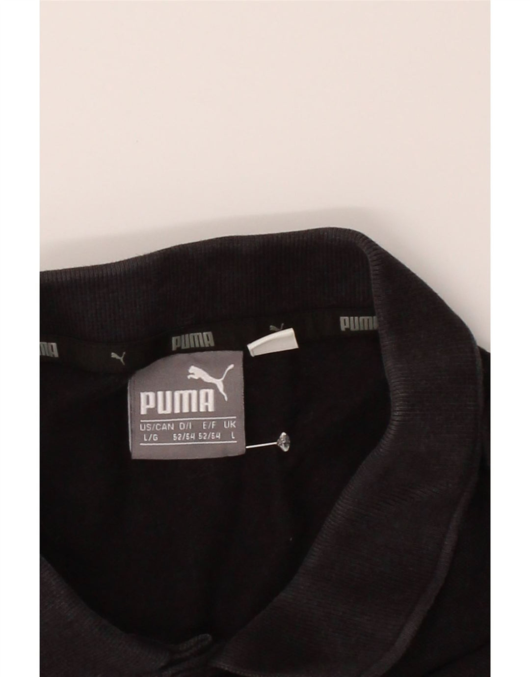 PUMA Mens Polo Shirt Large Black Colourblock Cotton Vintage Puma and Second-Hand Puma from Messina Hembry 