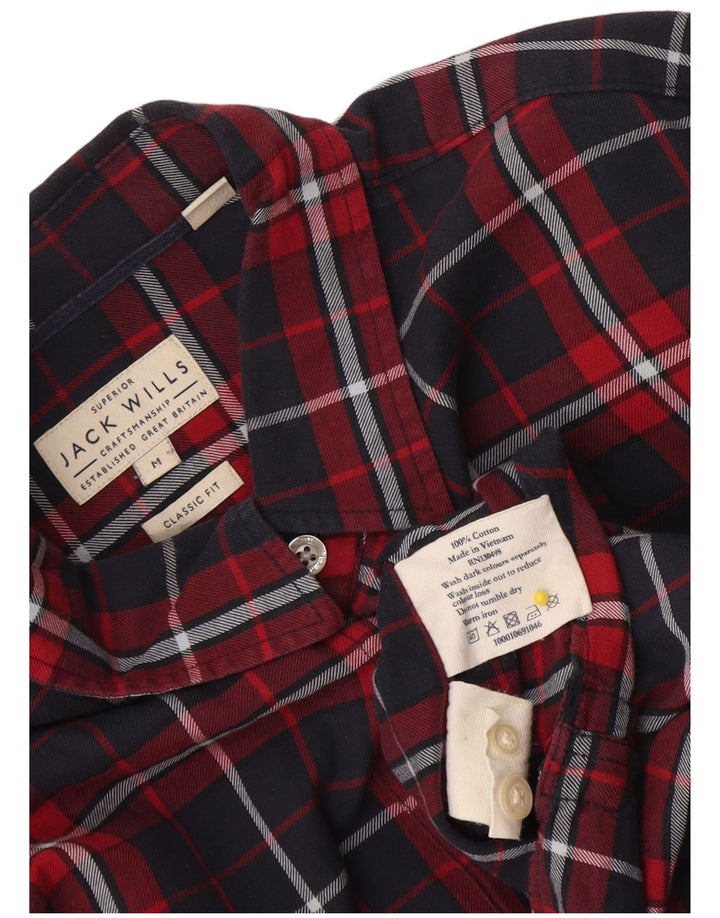 Jack Wills Herre Classic Fit Flannel skjorte Medium Blue Ternet Bomuld