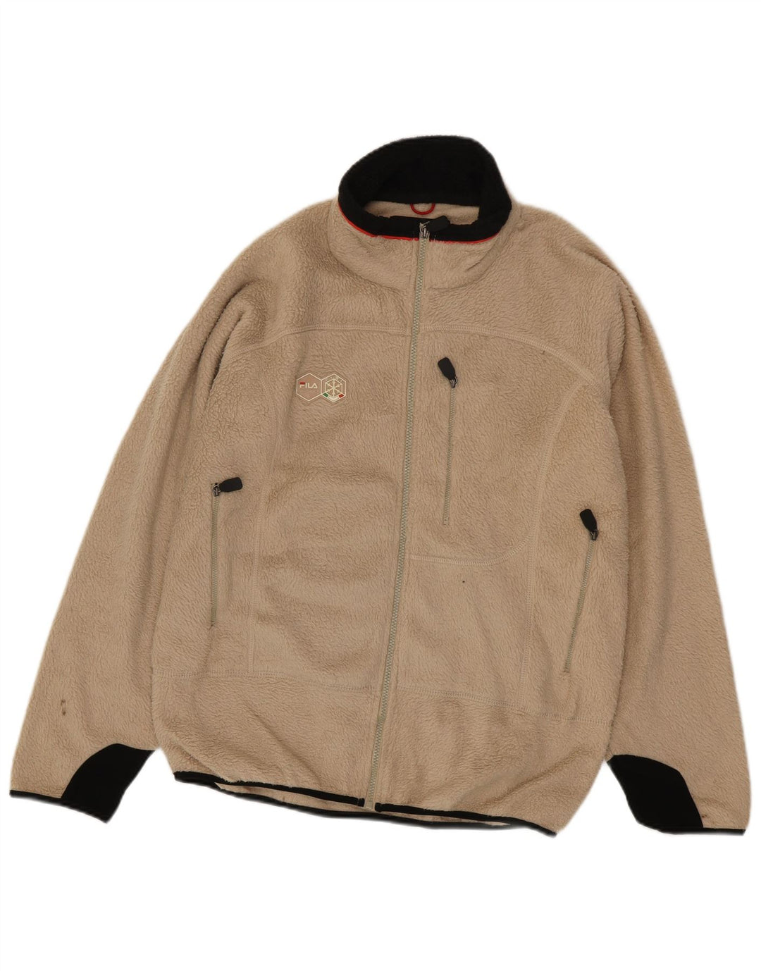 Fila Herre Fleecejakke UK 40 Stor Beige Colourblock Polyester