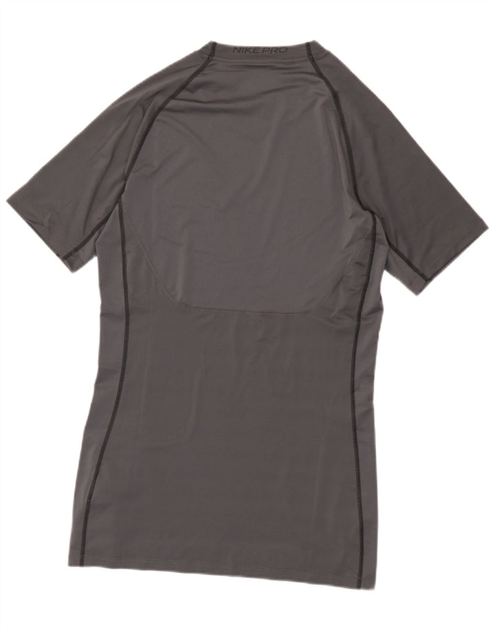 Nike Herre Dri Fit Slim Fit Grafisk T-Shirt Top Stor Grå Polyester
