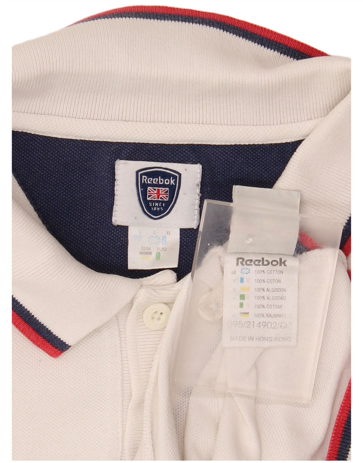 Reebok herre poloskjorte stor hvid bomuld