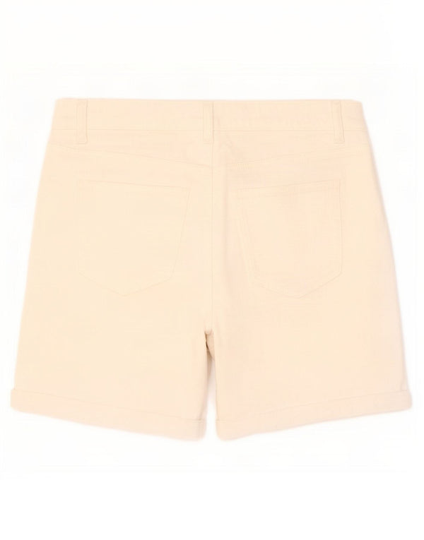 Marks & Spencer Womens Boyfriend Denim Shorts UK12 Medium W32 White Bomuld